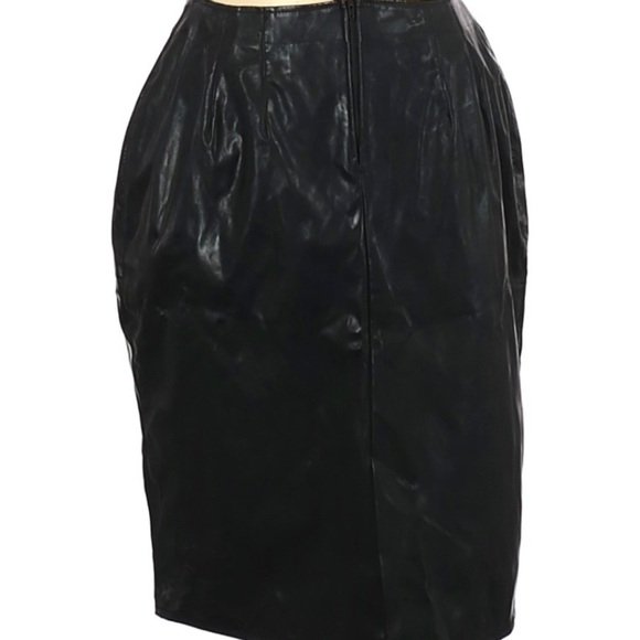 Faux Black Leather Skirt